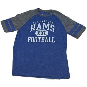 NFL Los Angeles Rams Football shirt mens medium short sleeve Majestic blue